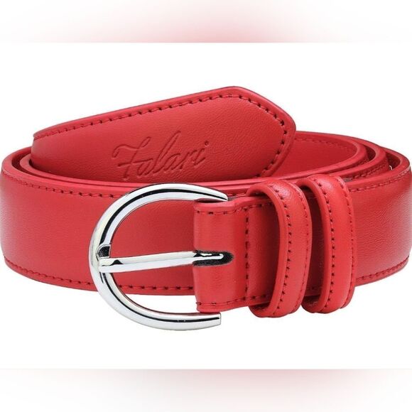 ?️NIB Red Dressy Genuine Leather Belt Small